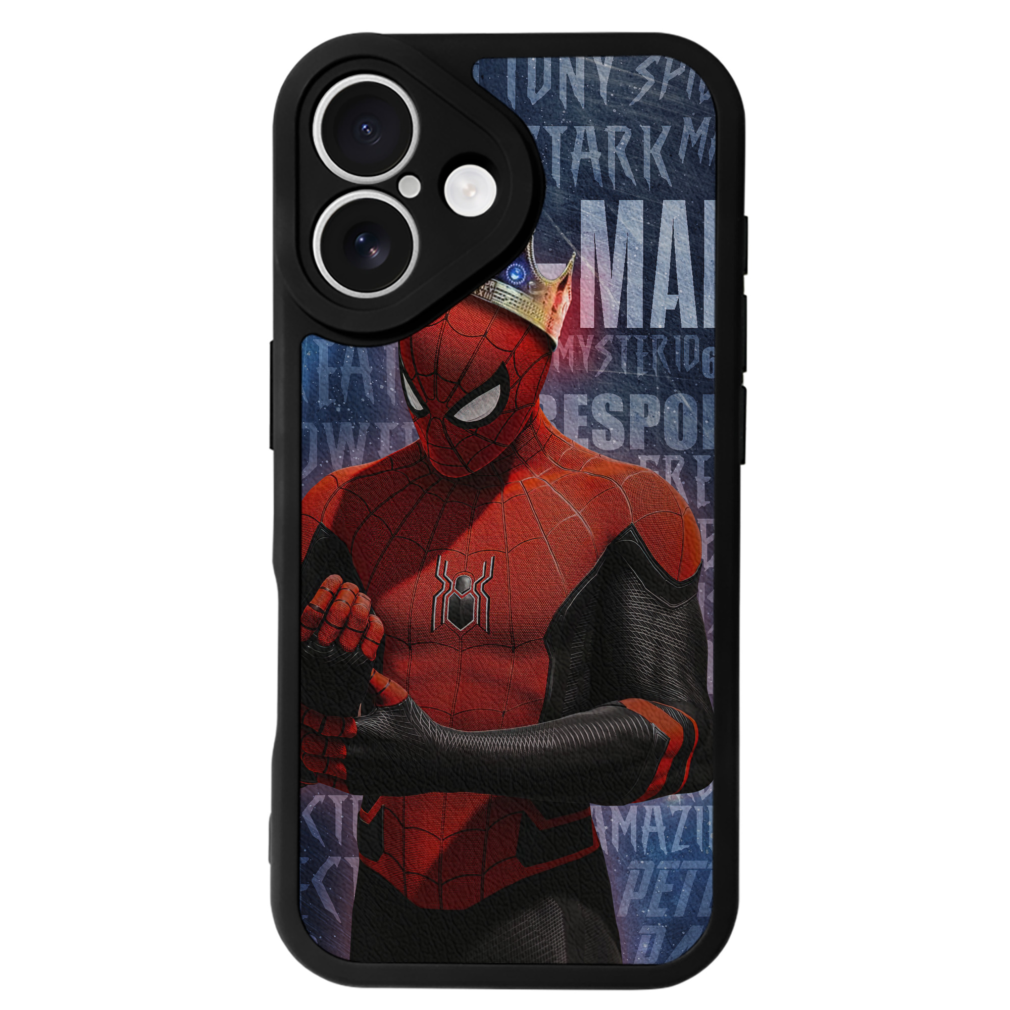 （画像用） Spider Man スパイダーマン 【iPhone 16シリーズ対応】シリコンスマホケース（レザー調） 材質：シリコン